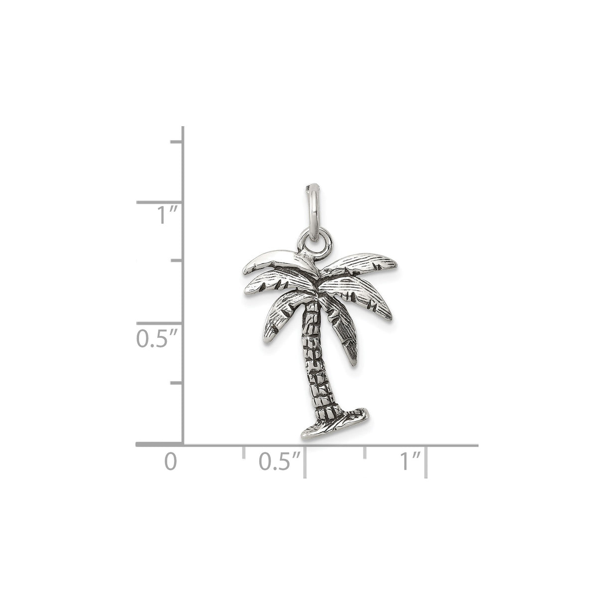 Sterling Silver Palm Tree Pendant with Tropical Design, Coastal Style Jewelry for Beach Lovers