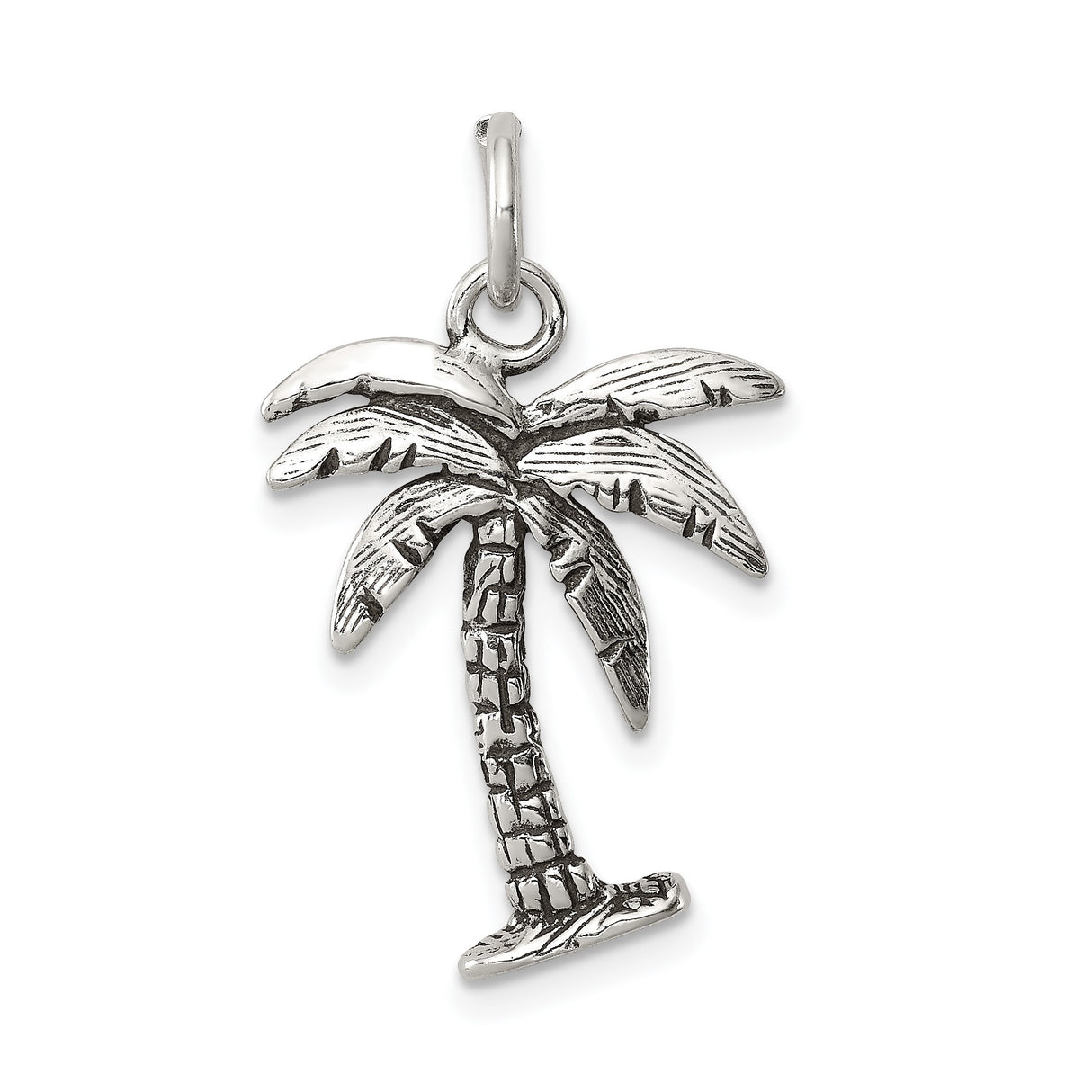 Sterling Silver Palm Tree Pendant with Tropical Design, Coastal Style Jewelry for Beach Lovers