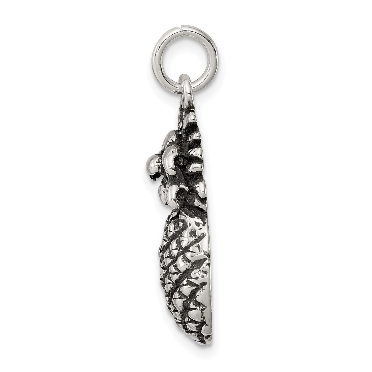 Sterling Silver Pineapple Pendant Charm with Detailed Fruit Design, Tropical Beach Theme Jewelry