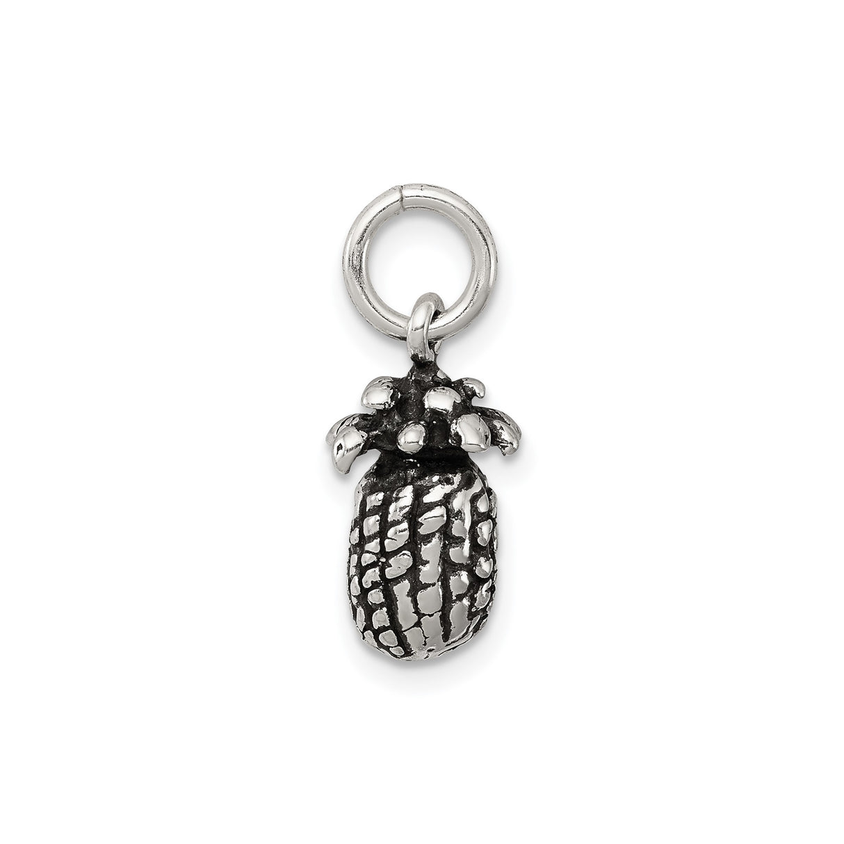 Sterling Silver Eggplant Charm Pendant, Textured Vegetable Garden Jewelry, Whimsical Food Lover