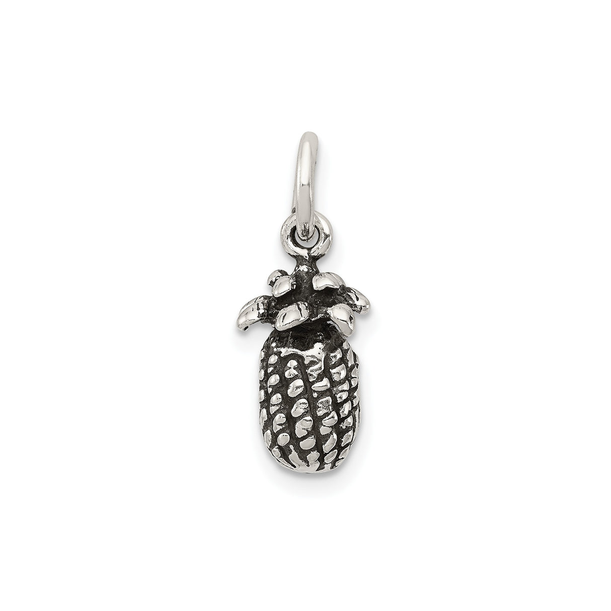 Sterling Silver Eggplant Charm Pendant, Textured Vegetable Garden Jewelry, Whimsical Food Lover
