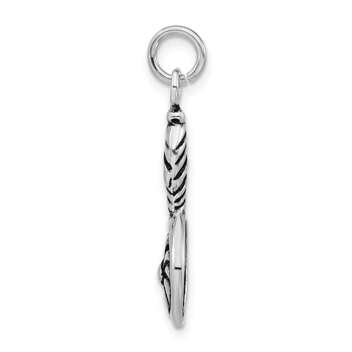 Sterling Silver Spoon Charm Pendant with Twisted Handle and Textured Bowl, Symbolic Motherhood Jewelry