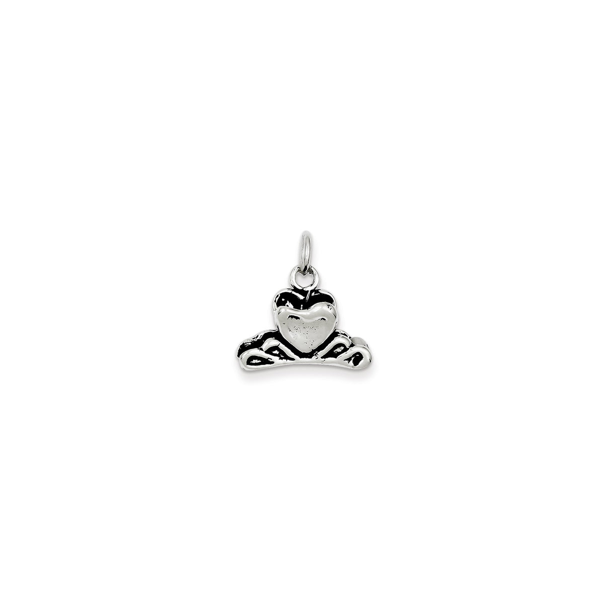 Sterling Silver Claddagh Pendant with Heart, Crown, and Hands Symbol, Celtic Irish Jewelry