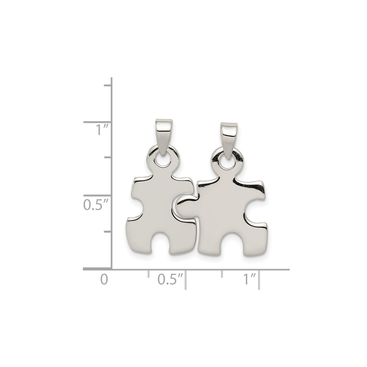 Sterling Silver Puzzle Piece Pendant Set, Interlocking Matching Design for Couples or Friends