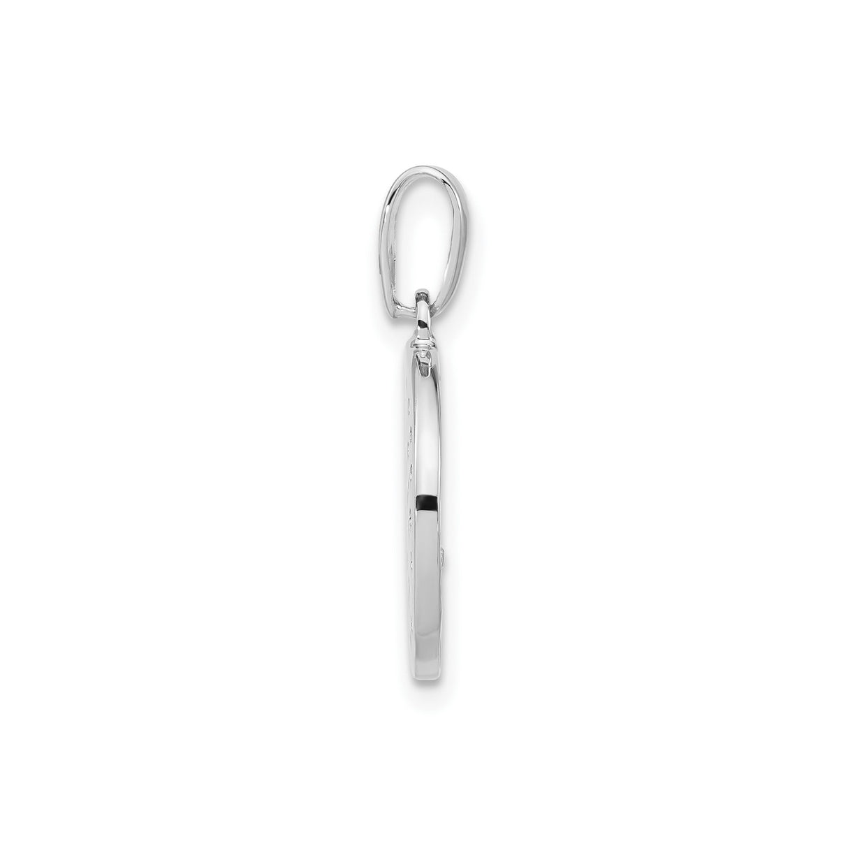 Sterling Silver Peace Pendant with Cubic Zirconia, Round Symbol Charm for Women