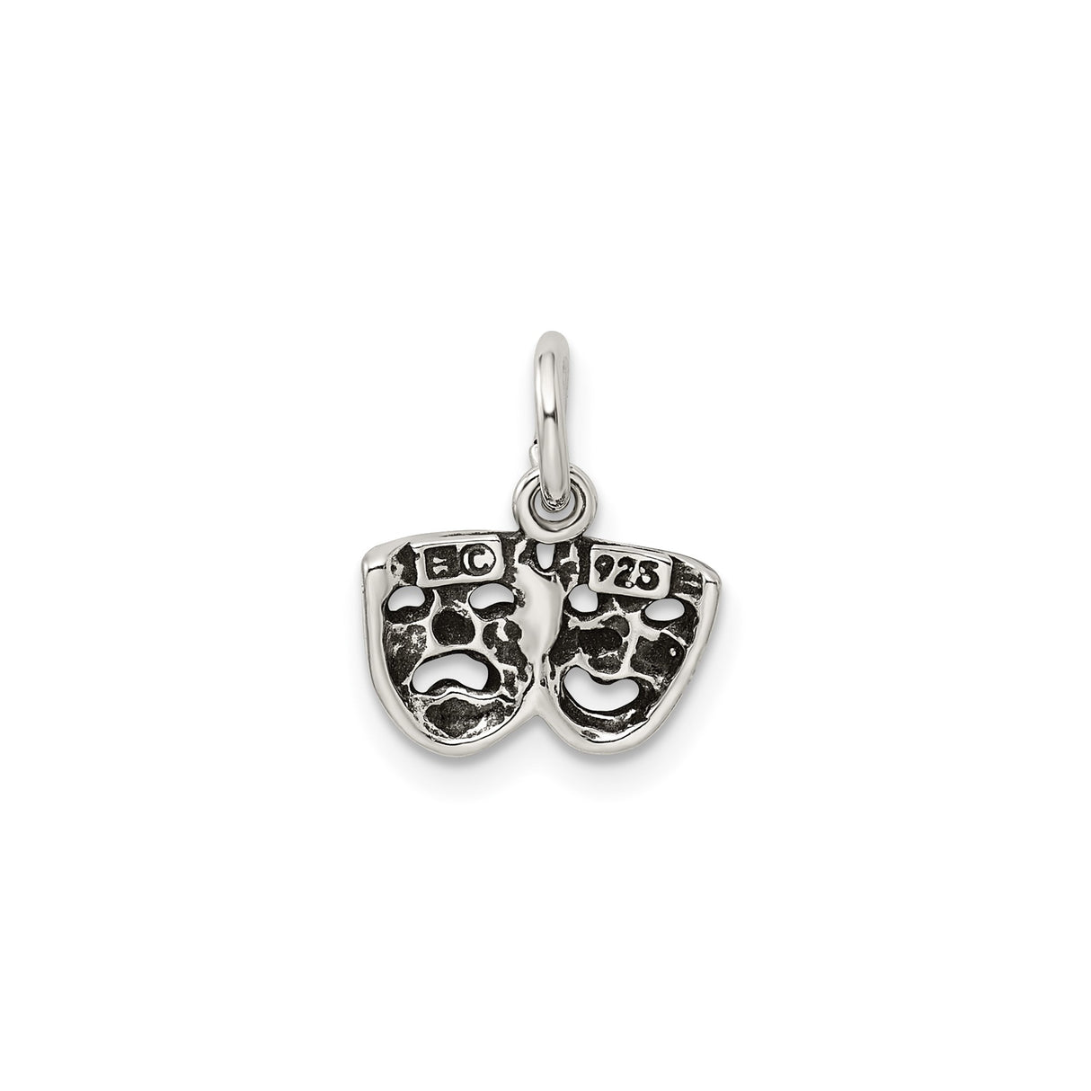 Sterling Silver Theater Mask Pendant with Comedy and Tragedy Faces for Drama Lovers