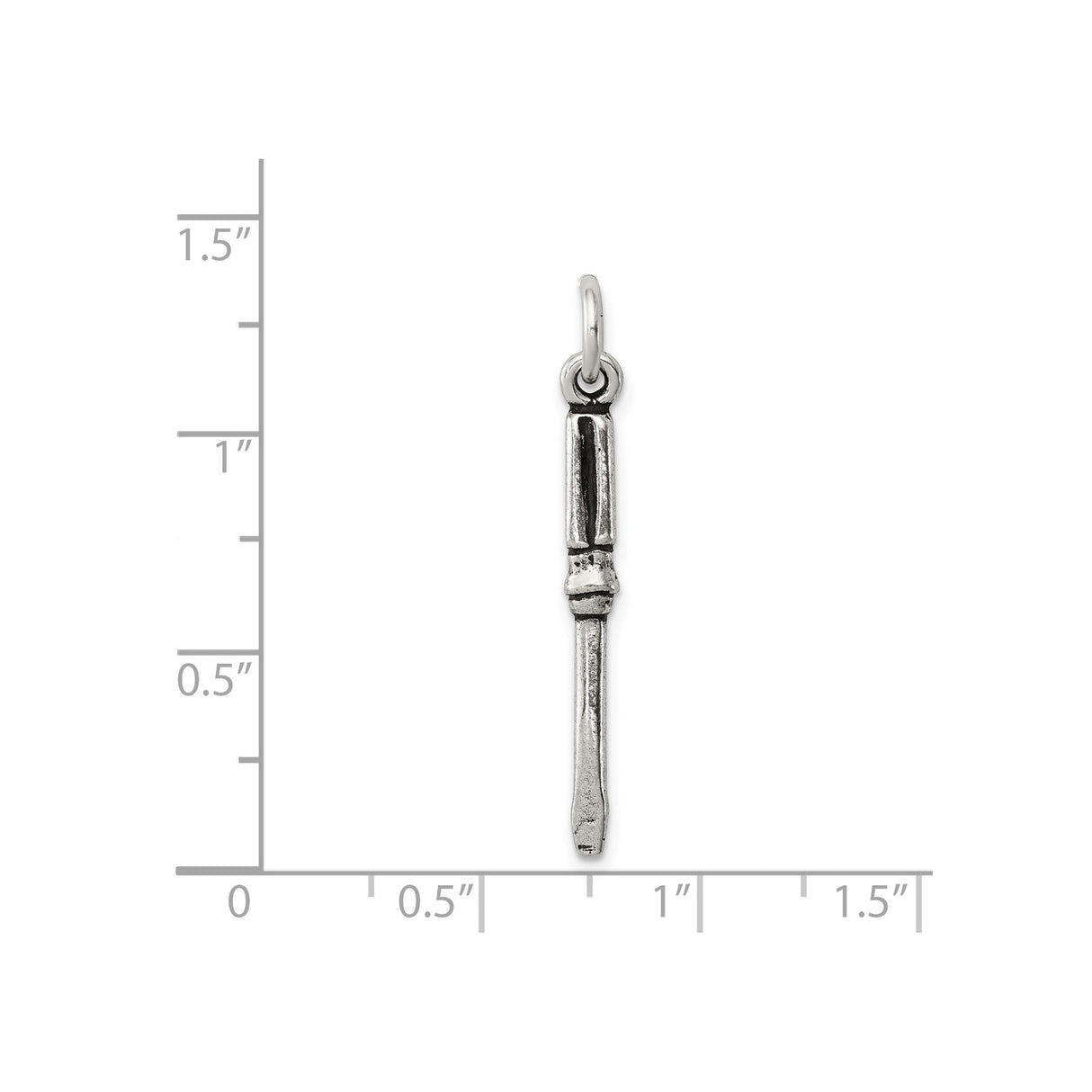 Sterling Silver Screwdriver Pendant with Realistic Detailing, Flathead Tool Charm for Men