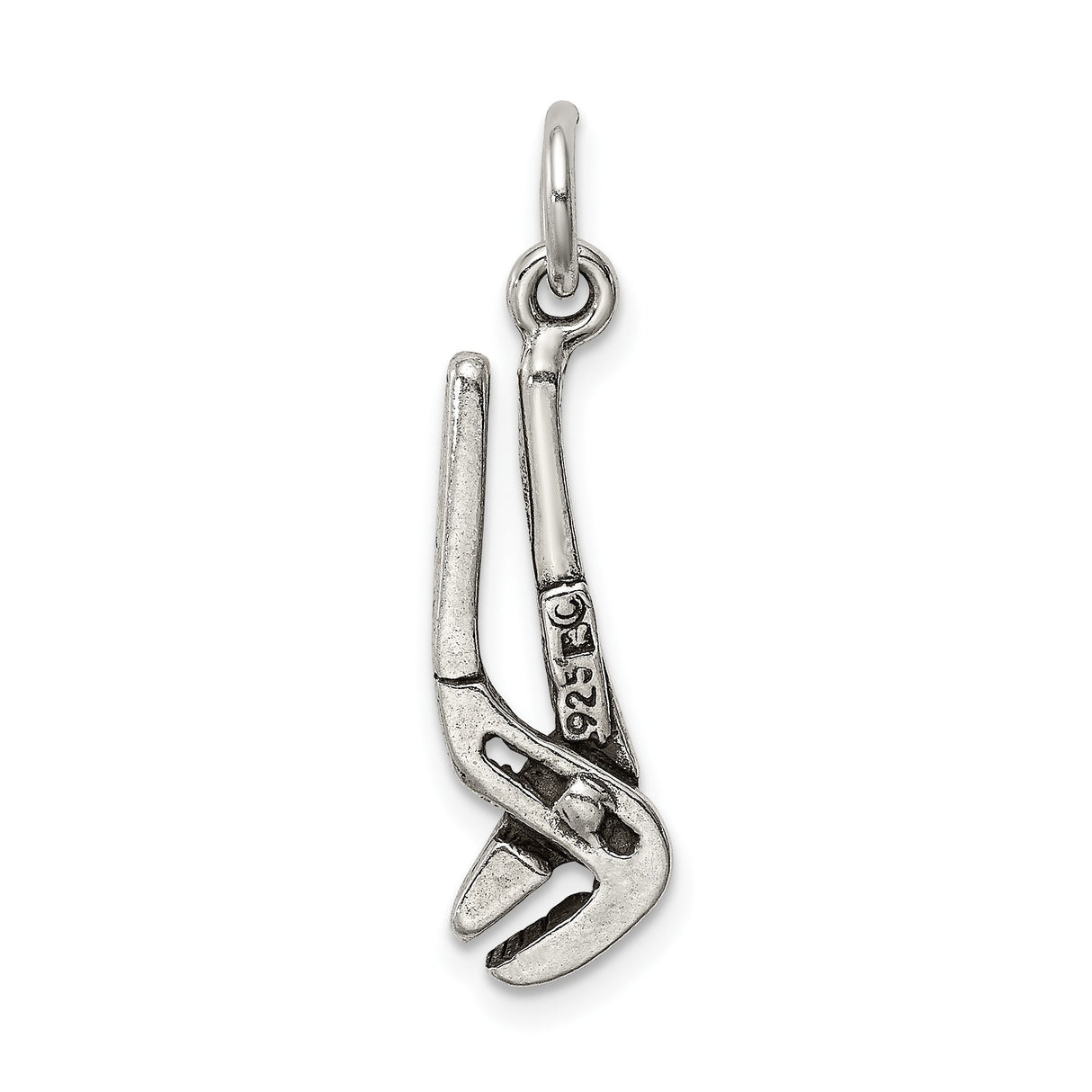 Sterling Silver Pliers Pendant, Adjustable Tool Charm for Mechanics and Craftsmen