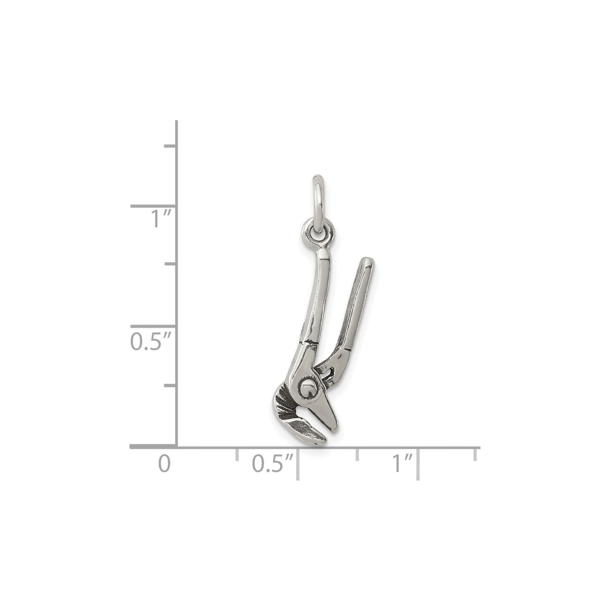 Sterling Silver Pliers Pendant, Adjustable Tool Charm for Mechanics and Craftsmen