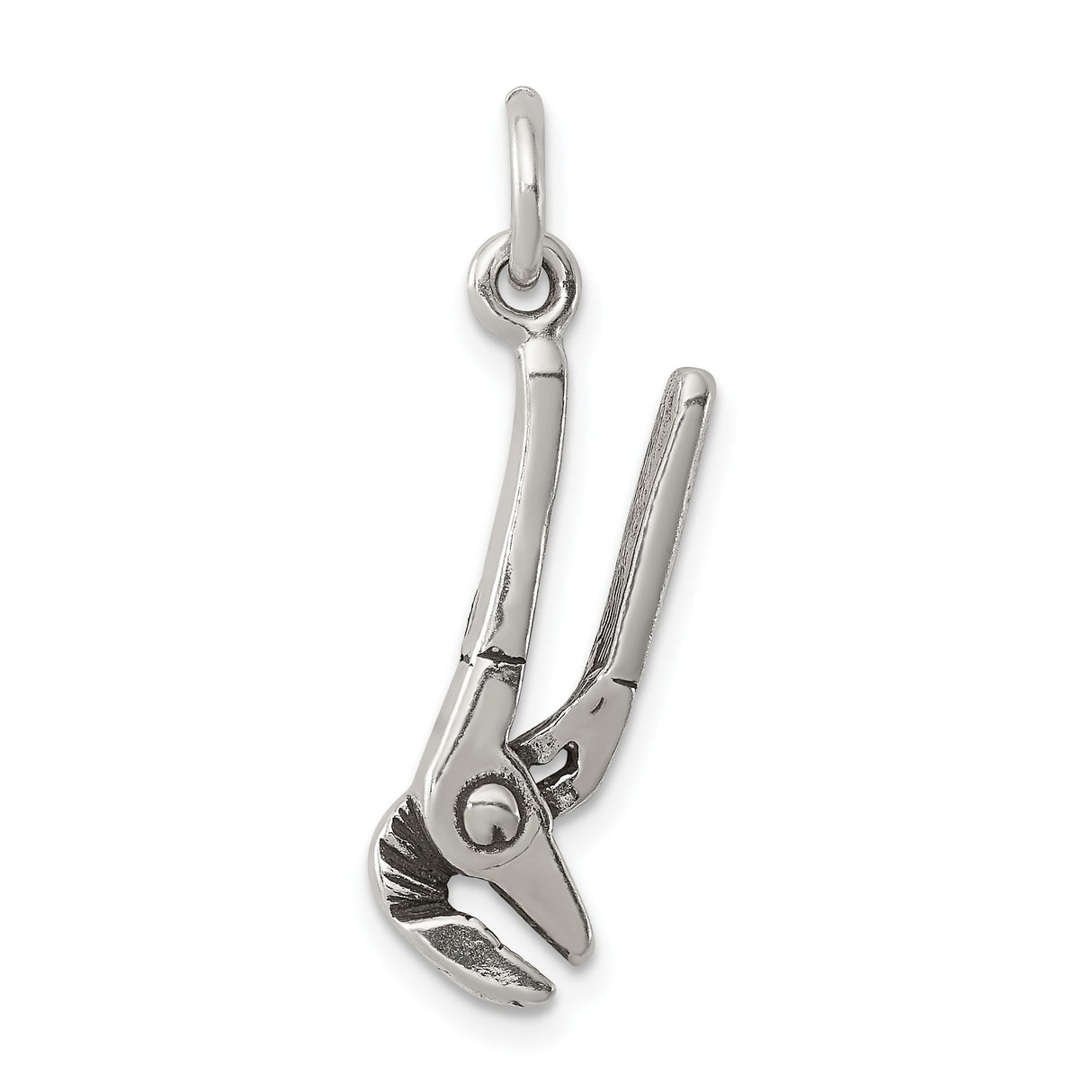 Sterling Silver Pliers Pendant, Adjustable Tool Charm for Mechanics and Craftsmen