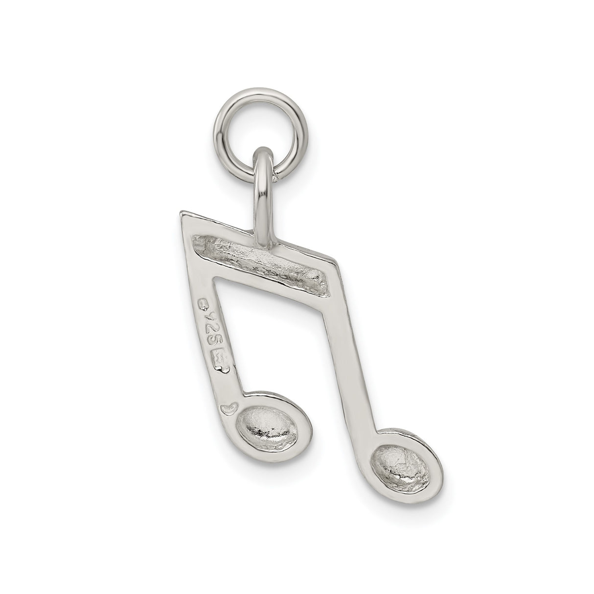 Sterling Silver Music Note Pendant with Double Eighth Note Design, Unisex Charm for Musicians
