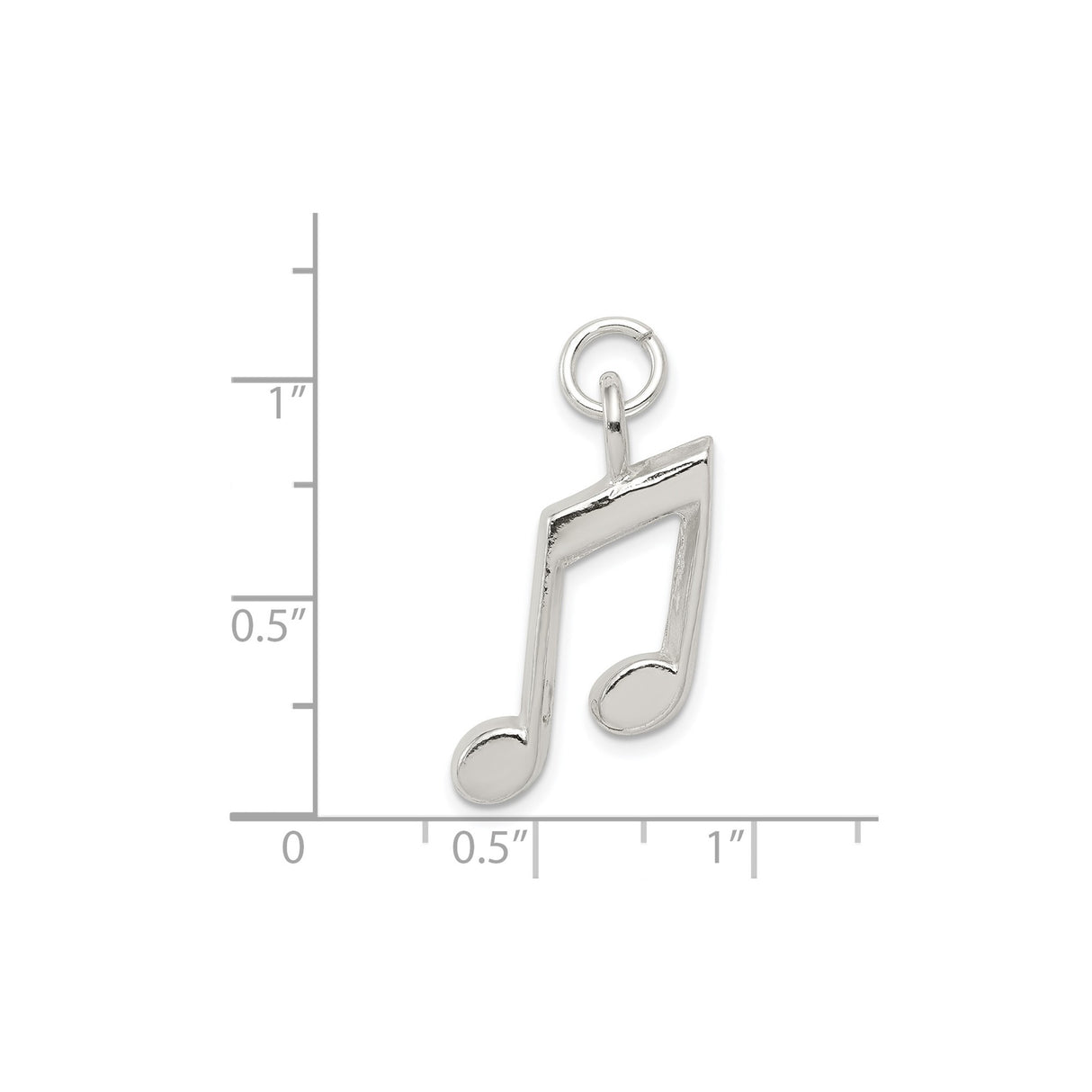 Sterling Silver Music Note Pendant with Double Eighth Note Design, Unisex Charm for Musicians