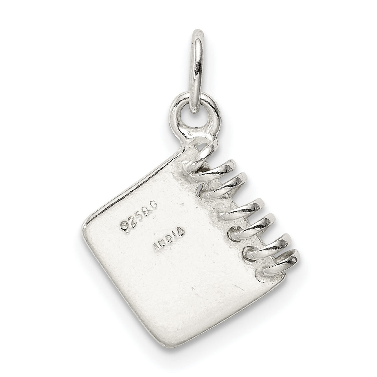 Note Book Charm Pendant in Real 925 Sterling Silver
