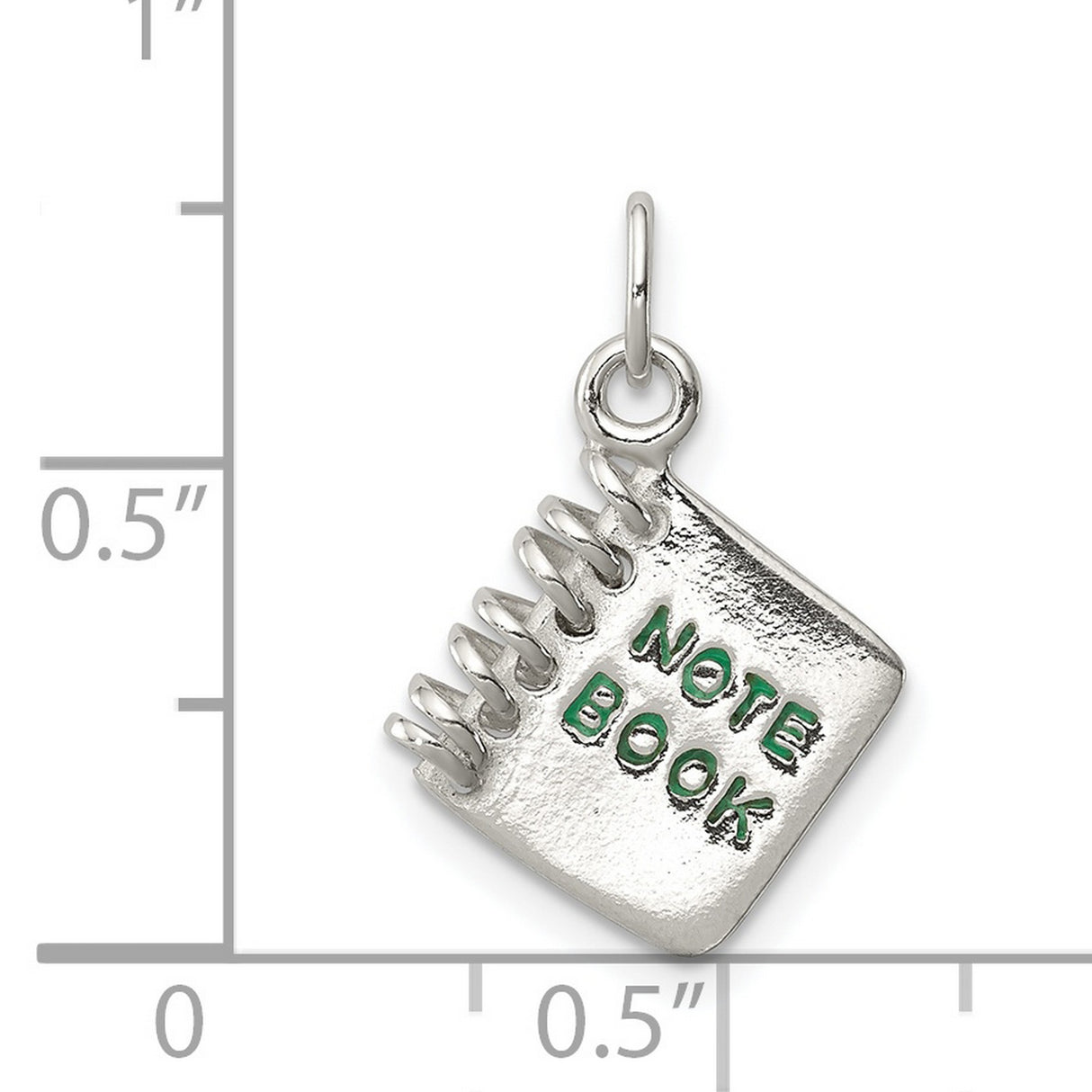 Note Book Charm Pendant in Real 925 Sterling Silver