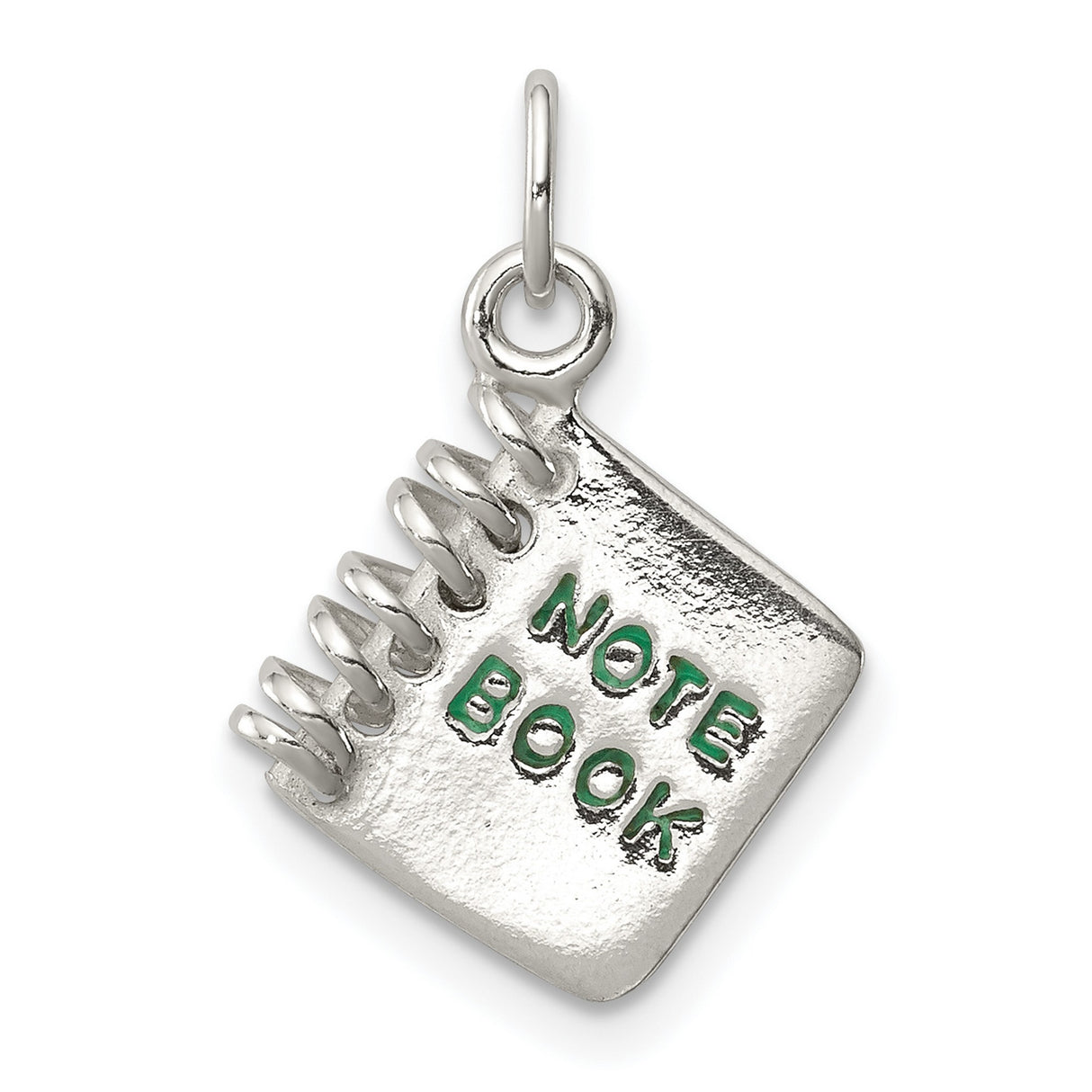 Note Book Charm Pendant in Real 925 Sterling Silver
