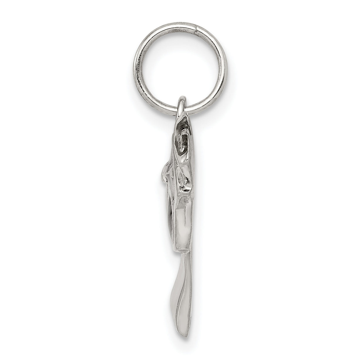 Black Enamel Graduation Cap and Diploma Charm Pendant in Real 925 Sterling Silver