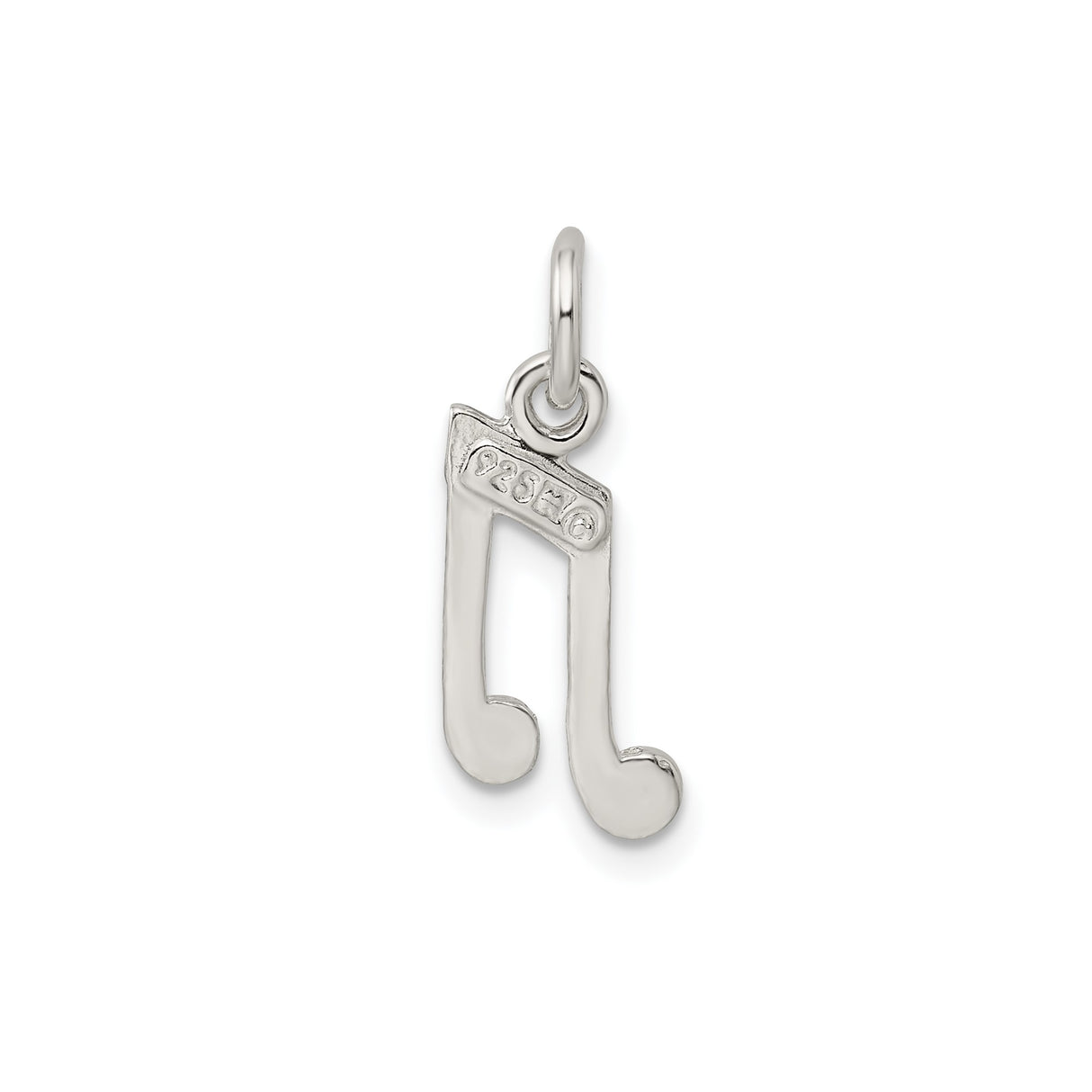 Sterling Silver Music Note Pendant, Textured Double Eighth Note Charm for Necklace or Bracelet