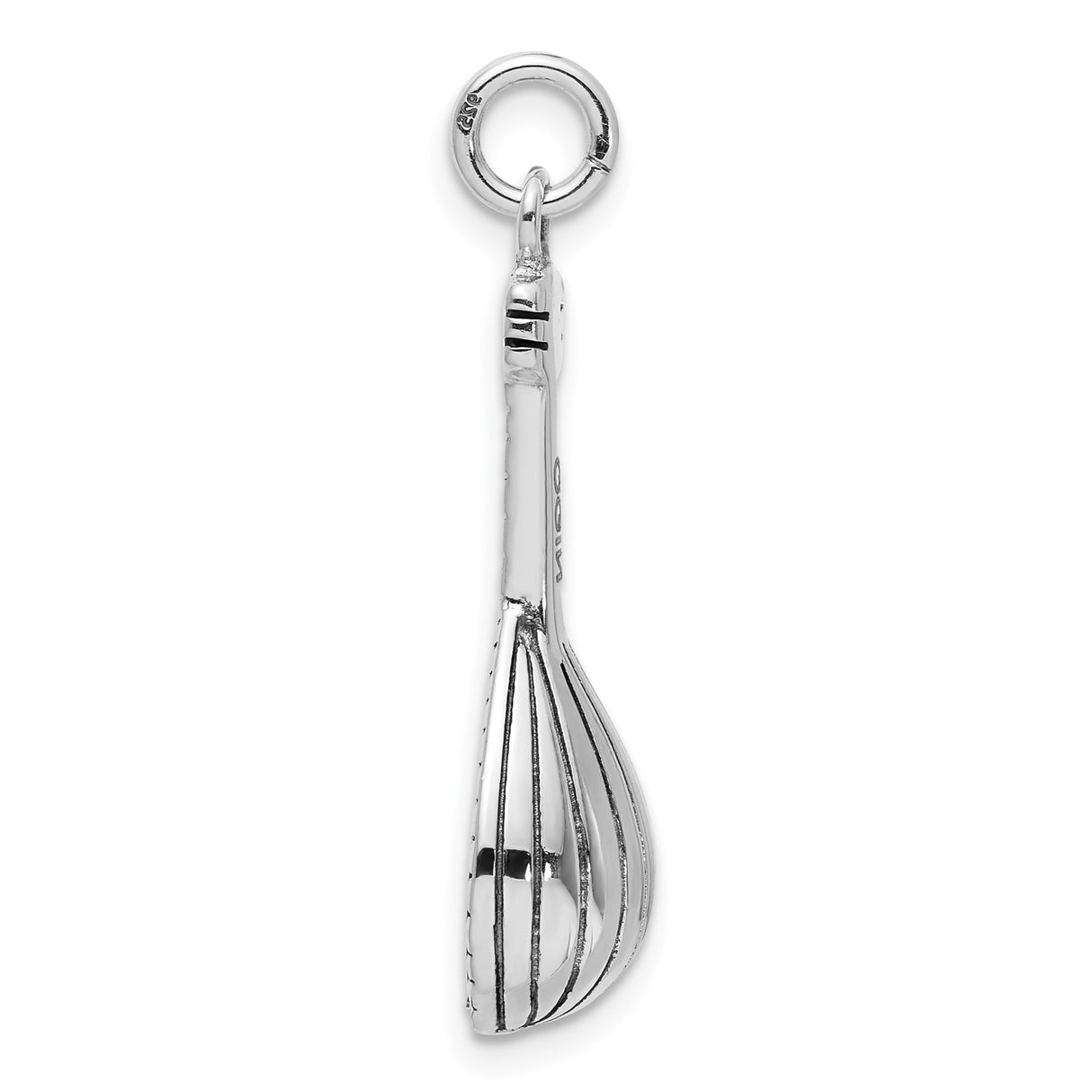 Sterling Silver Mandolin Pendant Charm with Detailed Strings and Musical Design
