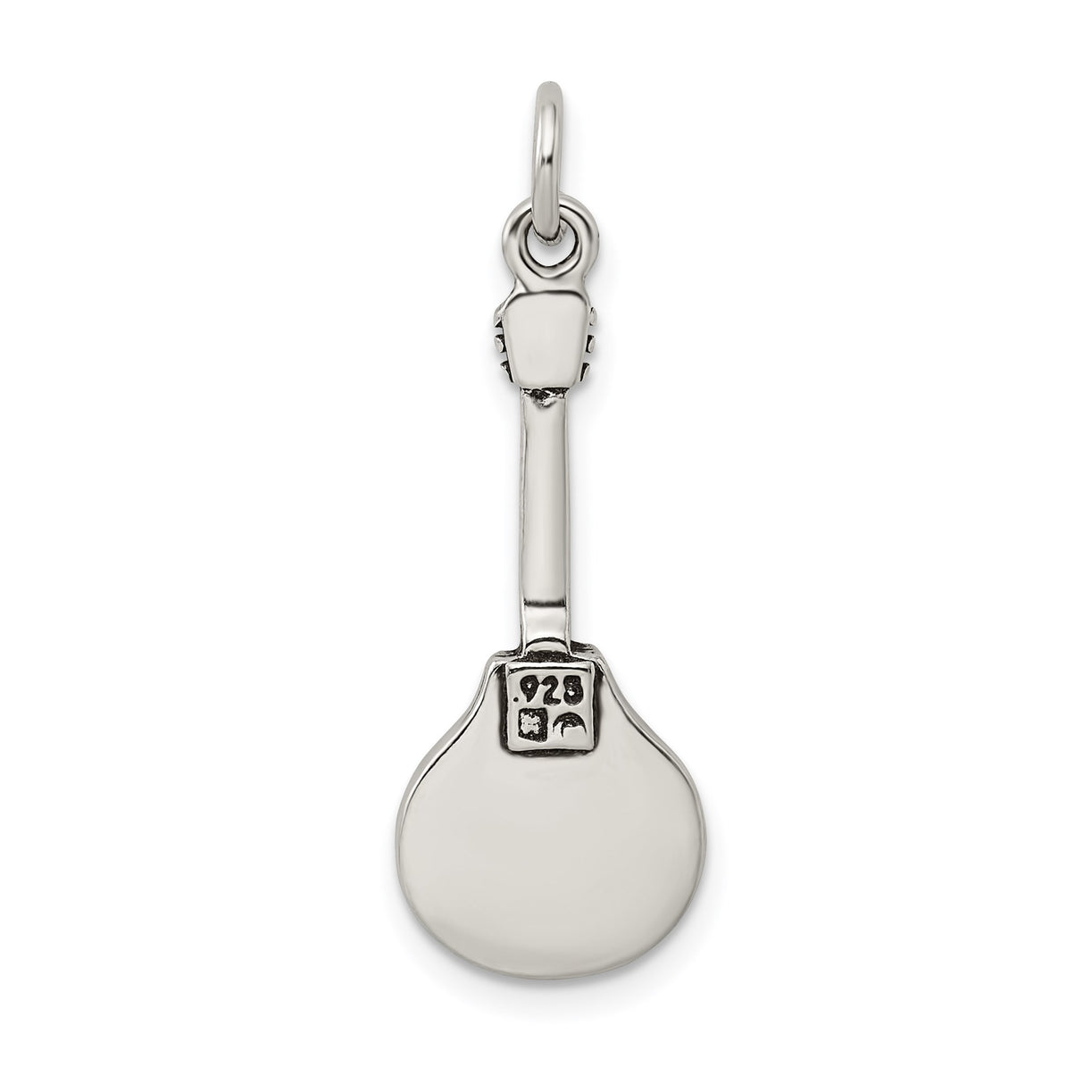 Sterling Silver Banjo Charm Pendant, Detailed Folk Music Instrument Jewelry for Musicians