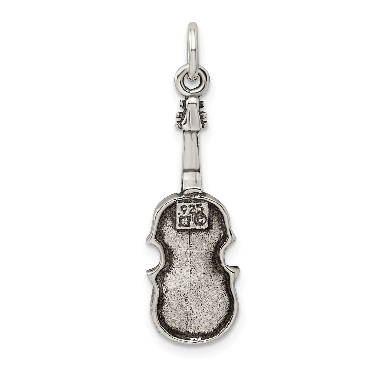 Sterling Silver Violin Charm Pendant, Musical Instrument Design for Musicians and Music Lovers
