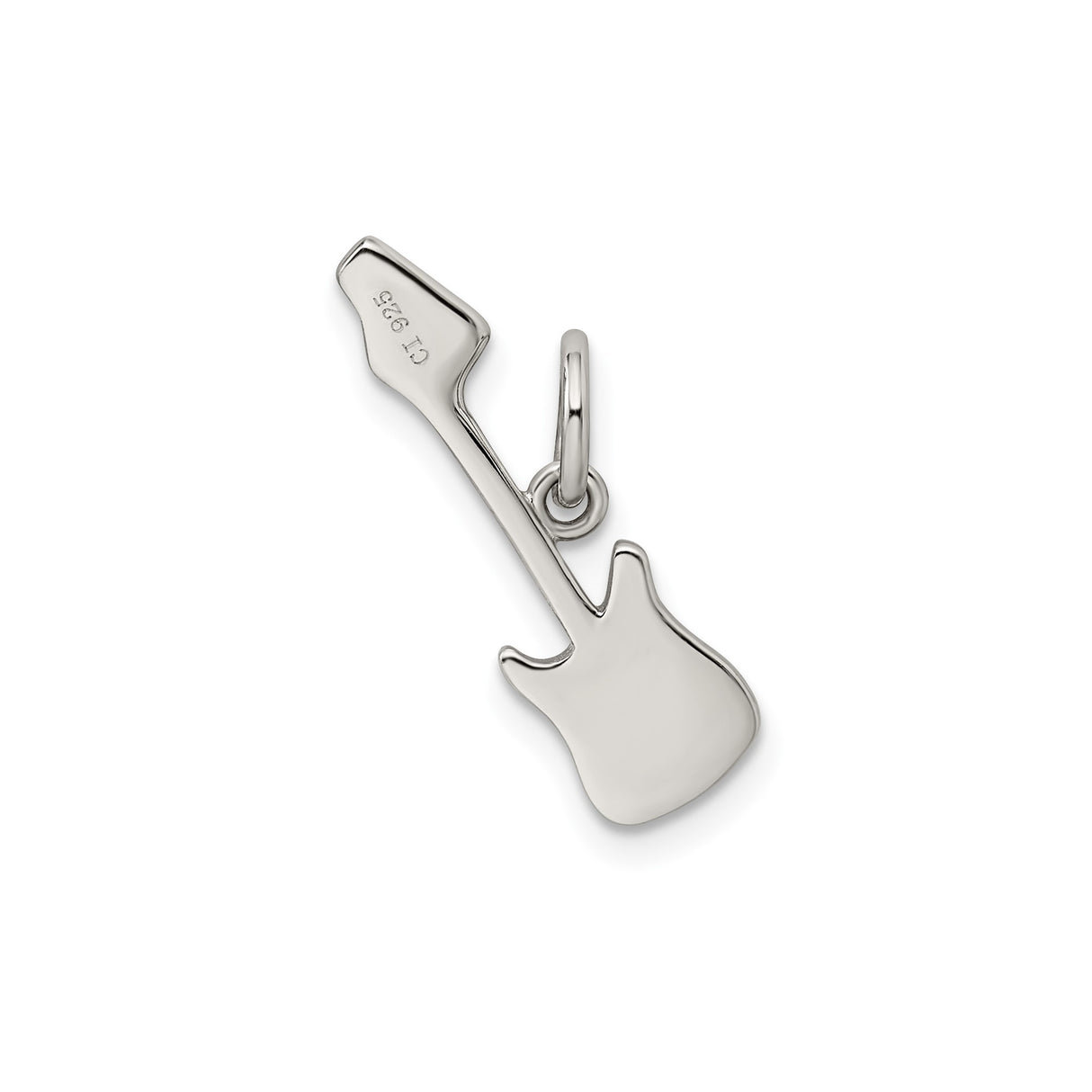 Sterling Silver Electric Guitar Pendant, Unisex Music Charm with Rock and Roll Design