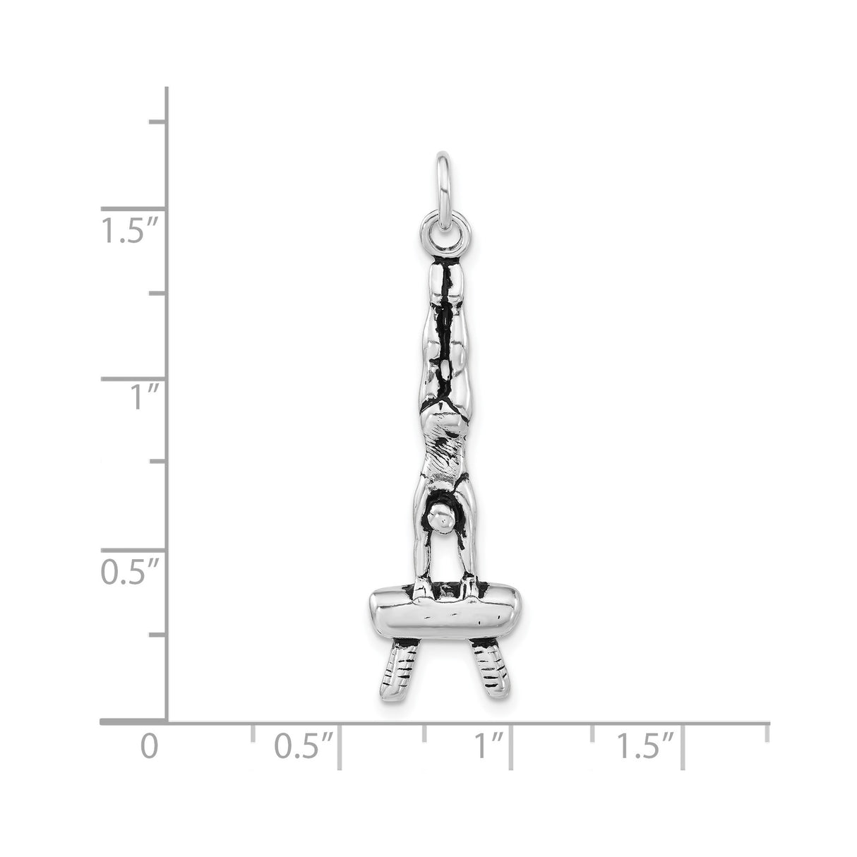 Sterling Silver Gymnast Pendant with Male Handstand on Pommel Horse Design