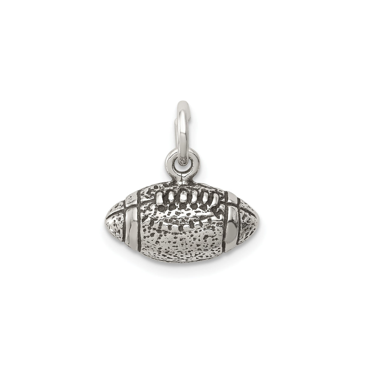 Sterling Silver Football Charm Pendant, Realistic Sports Jewelry for Athletes and Fans