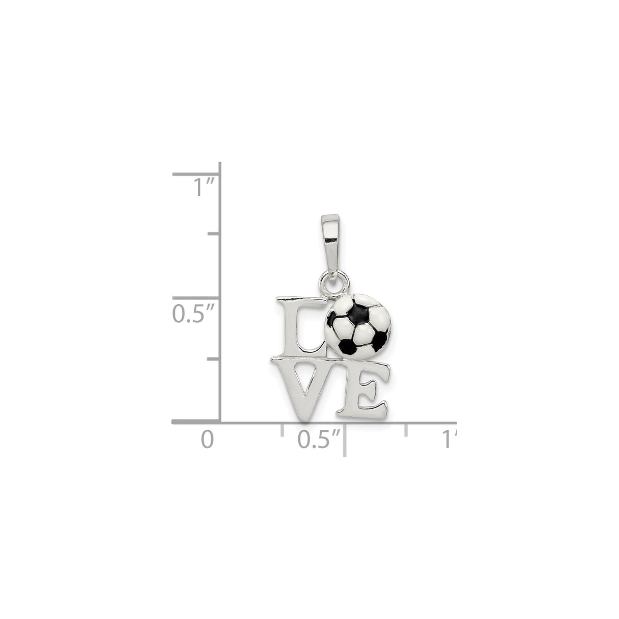 Sterling Silver Soccer Pendant, Love Soccer Charm for Women or Unisex Sports Jewelry