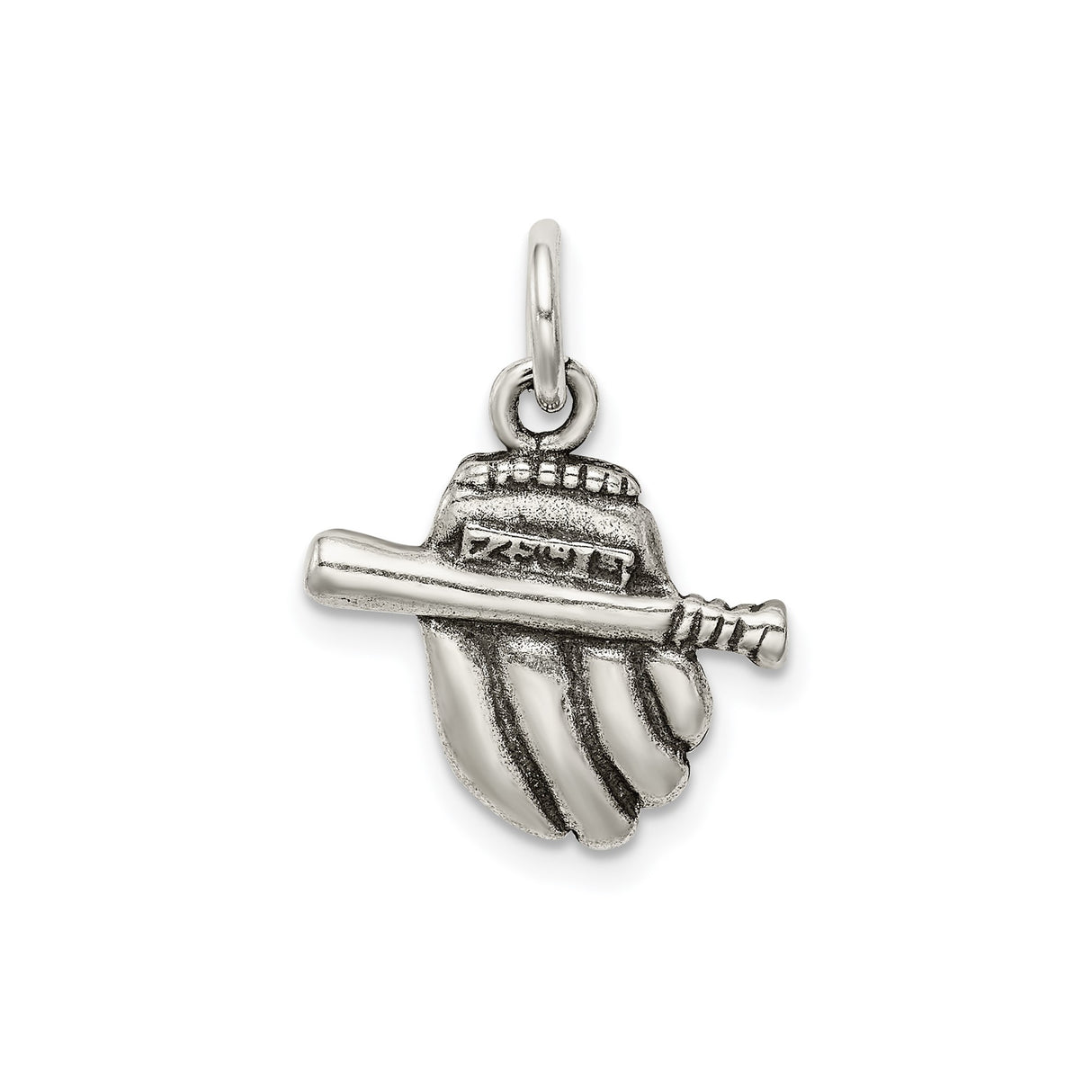 Sterling Silver Baseball Glove and Bat Pendant, Unisex Sports Charm for Fans and Athletes