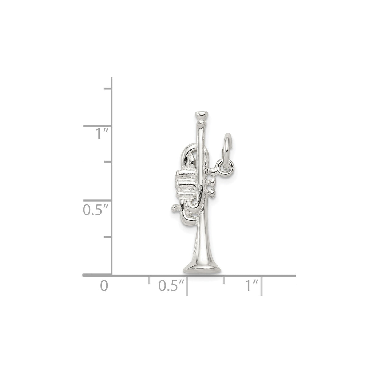 Sterling Silver Trumpet Charm Pendant, Miniature Music Symbol Jewelry for Musicians and Jazz Lovers