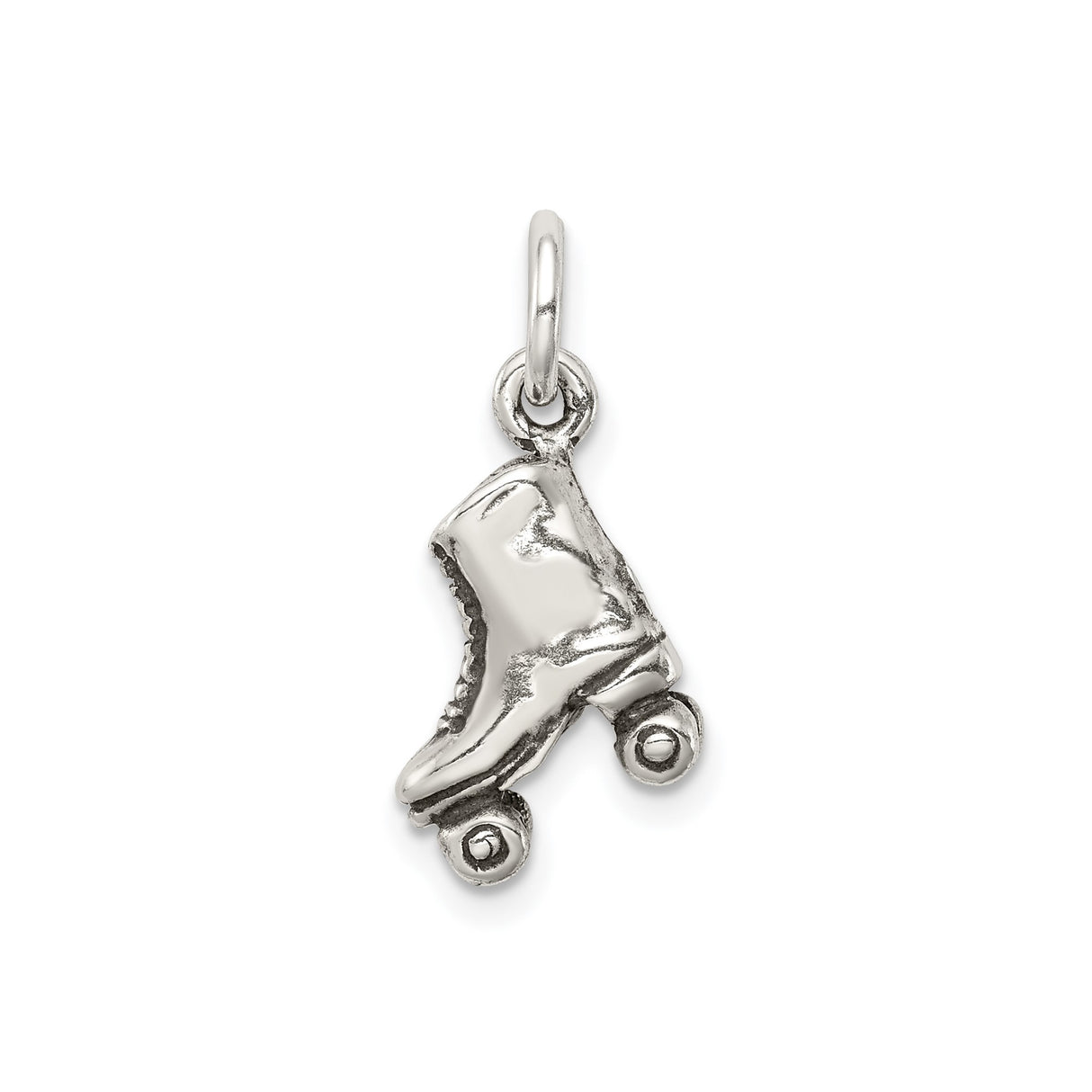 Sterling Silver Roller Skate Charm Pendant, Retro 1980s Style Skater Jewelry for Women or Unisex