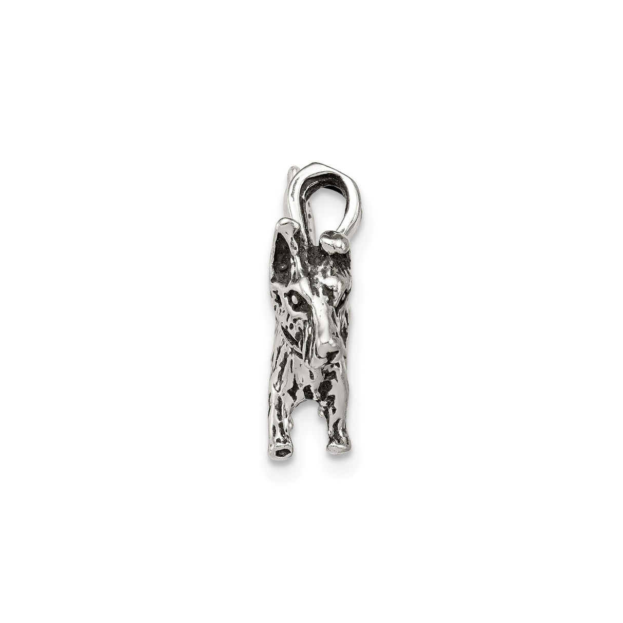 Sterling Silver Scottish Terrier Pendant with Textured Dog Silhouette Charm for Women or Unisex Wear
