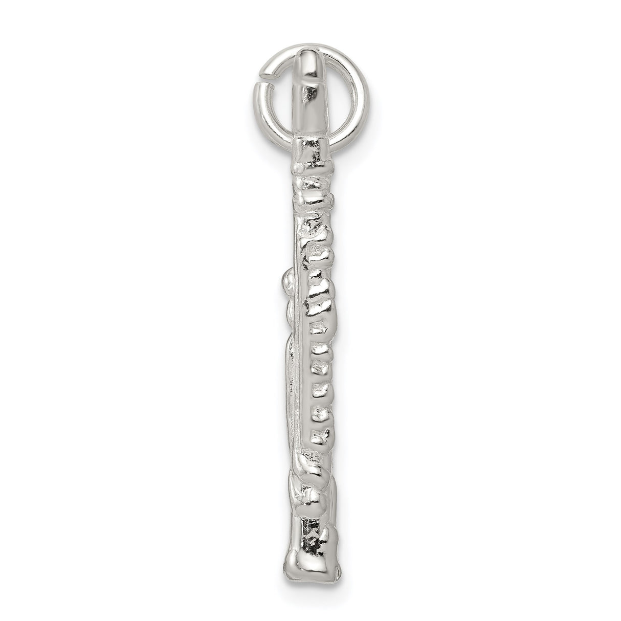 Sterling Silver Flute Charm Pendant, Musical Instrument Jewelry for Musicians and Music Lovers