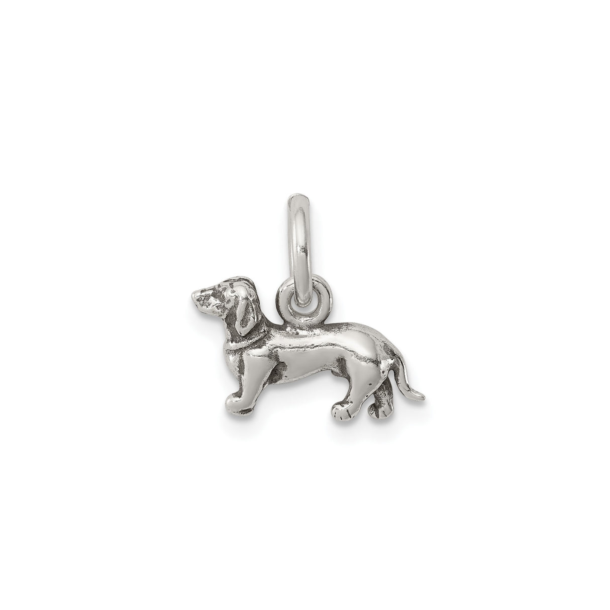 Sterling Silver Dachshund Dog Charm Pendant, Detailed Hound Design for Women or Unisex