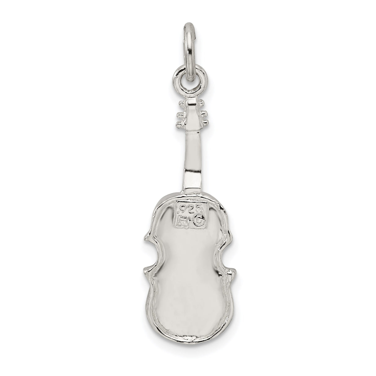 Sterling Silver Violin Pendant Charm, Realistic Musical Instrument Design, Unisex Jewelry Piece