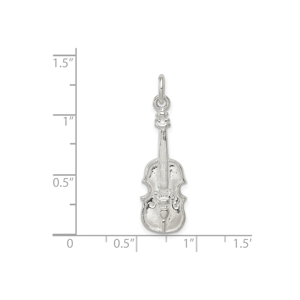 Sterling Silver Violin Pendant Charm, Realistic Musical Instrument Design, Unisex Jewelry Piece