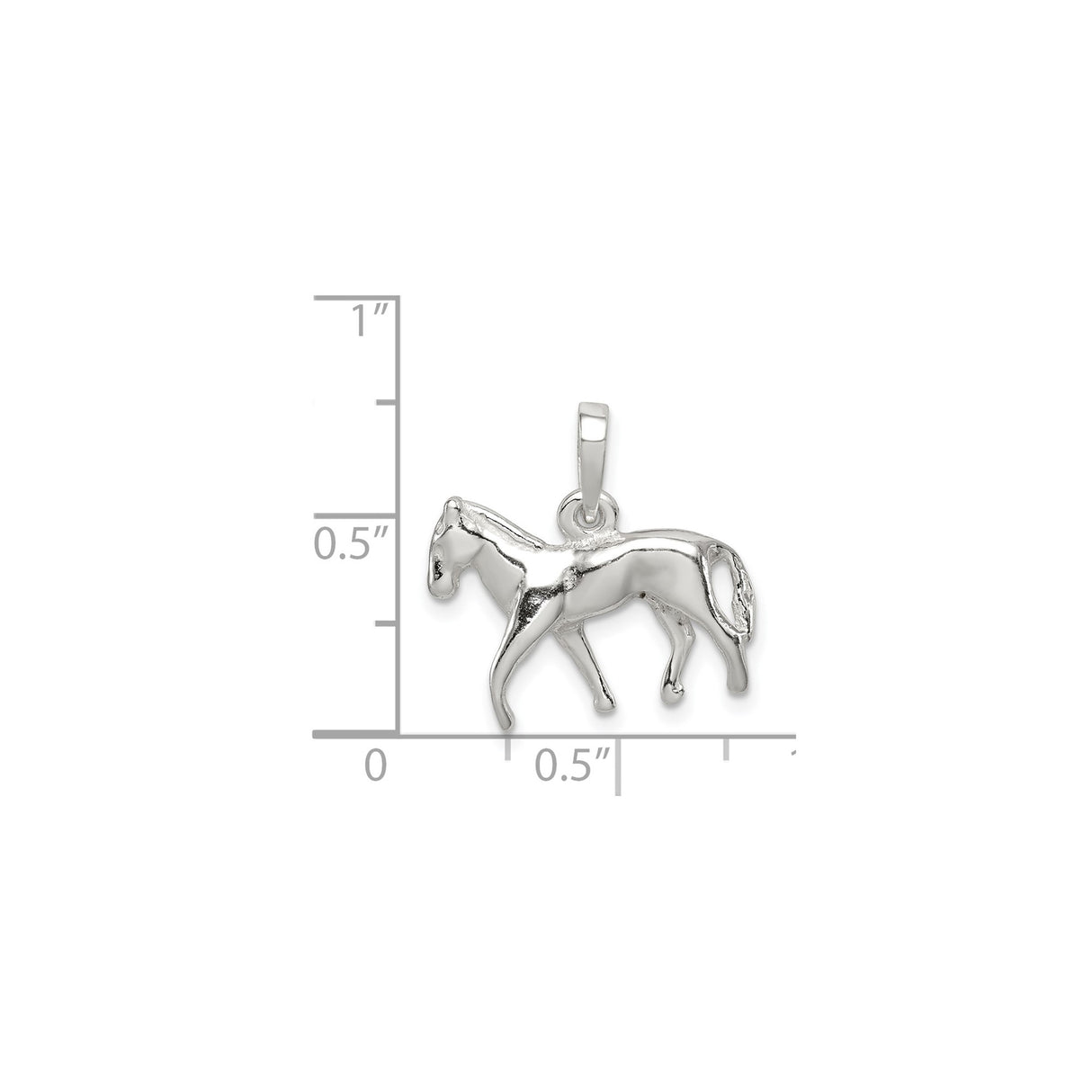 Sterling Silver Horse Pendant with Detailed Walking Horse Design, Equestrian Jewelry