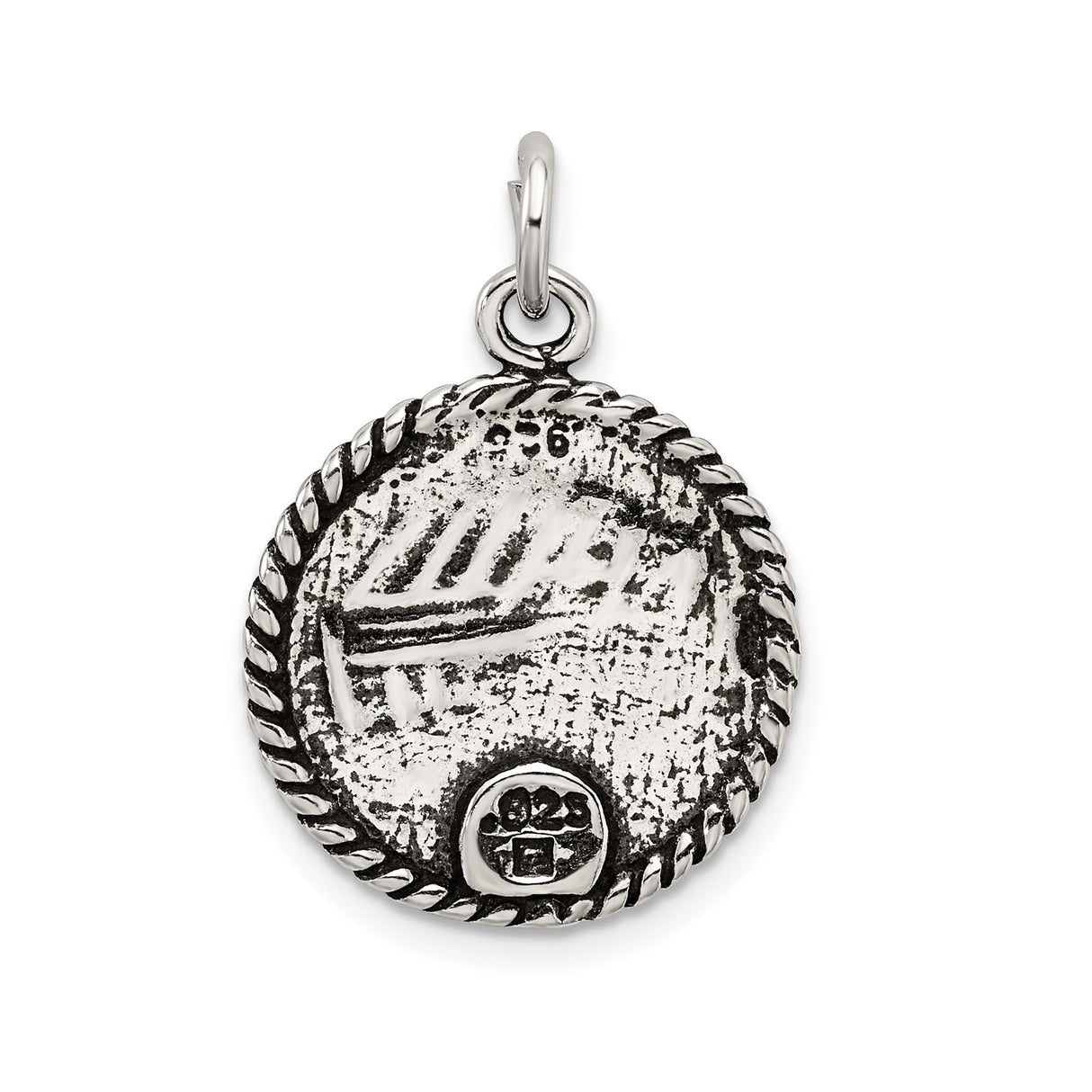 Sterling Silver Panda Pendant with Bamboo Design, Nature Animal Charm Jewelry