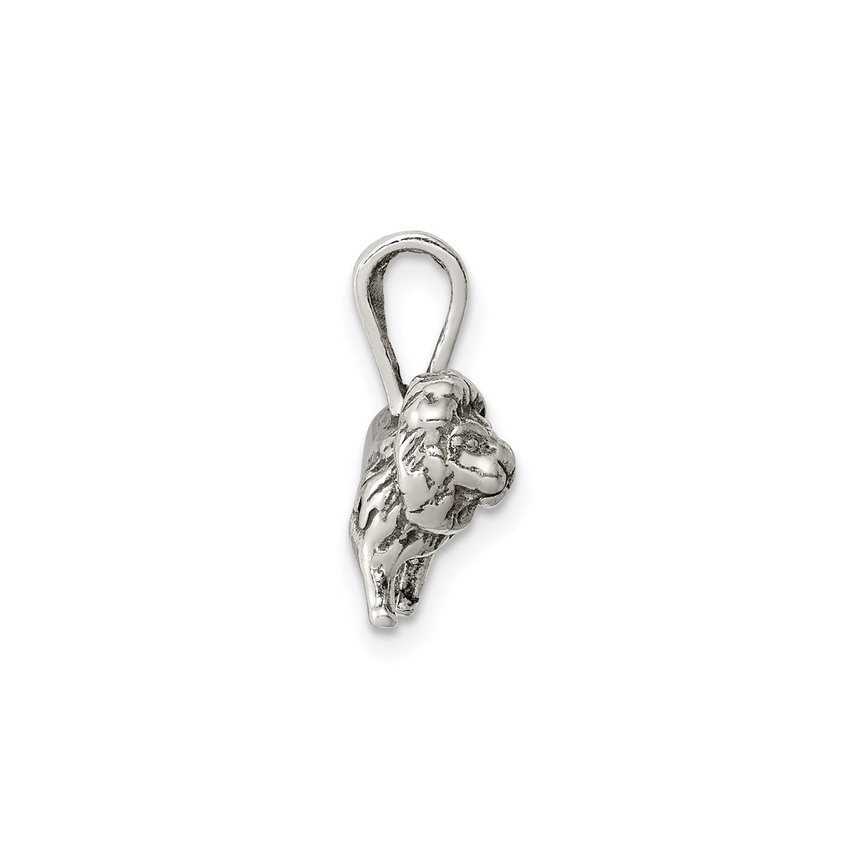 Sterling Silver Lion Pendant with Bold Lion Head Design, Symbol of Strength and Courage
