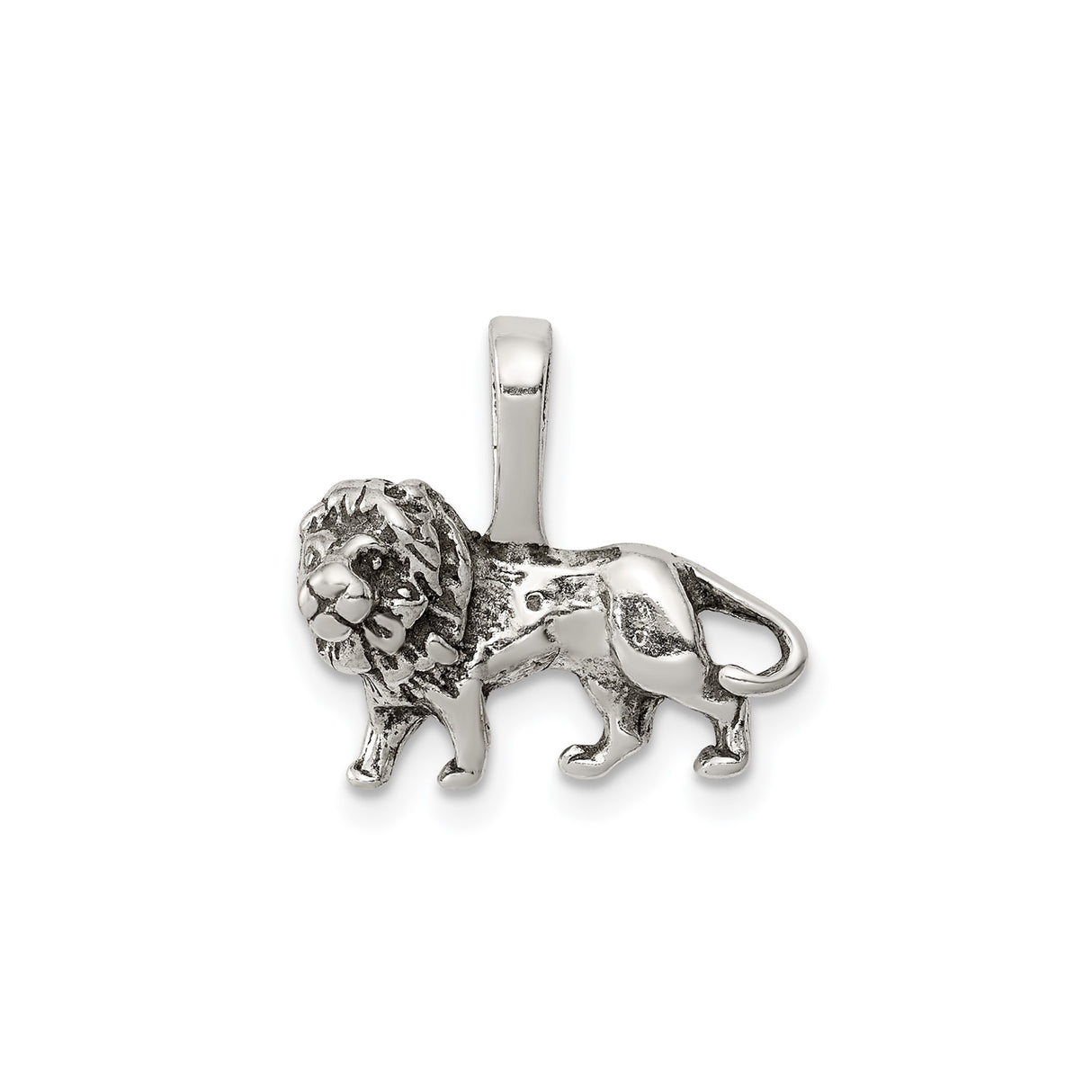 Sterling Silver Lion Pendant with Bold Lion Head Design, Symbol of Strength and Courage