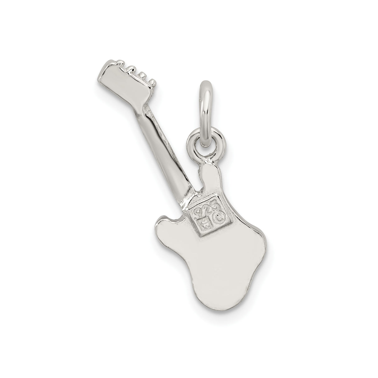 Sterling Silver Guitar Pendant, Detailed Electric Guitar Charm for Music Lovers and Rock Fans