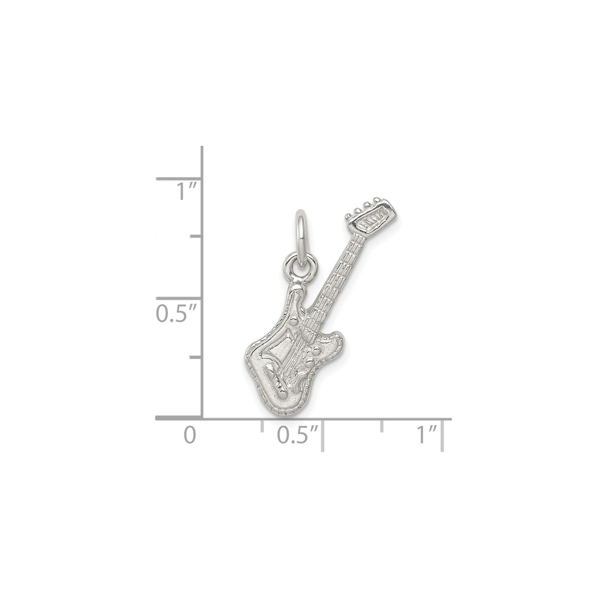 Sterling Silver Guitar Pendant, Detailed Electric Guitar Charm for Music Lovers and Rock Fans
