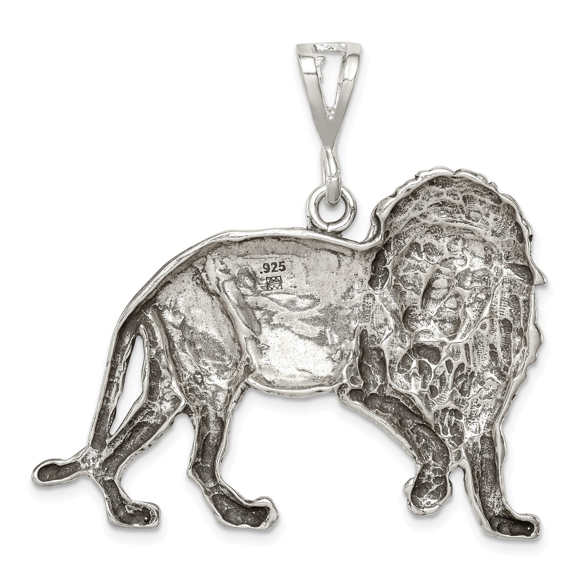 Sterling Silver Lion Pendant, Bold Walking Lion Symbol of Strength and Courage for Men or Unisex