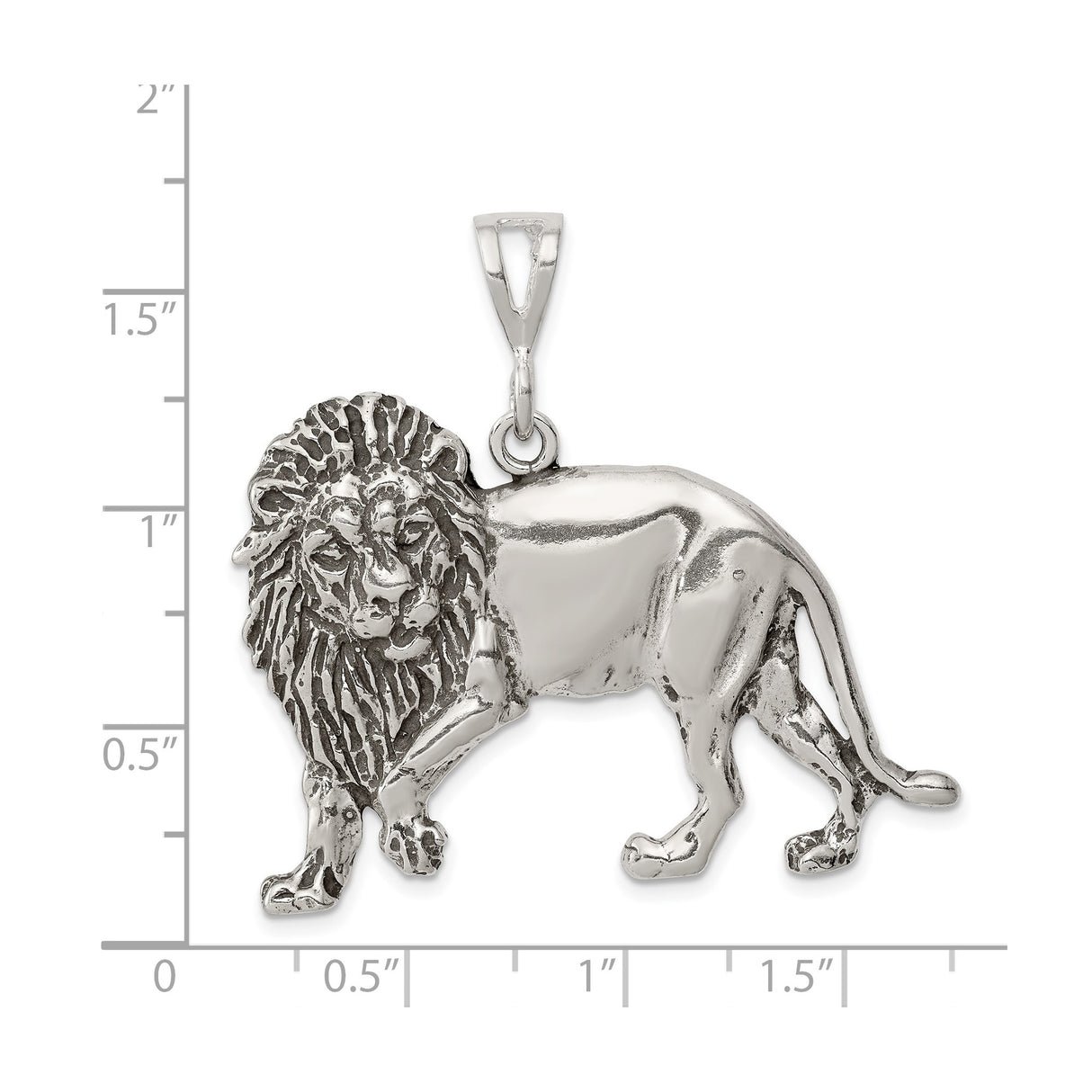 Sterling Silver Lion Pendant, Bold Walking Lion Symbol of Strength and Courage for Men or Unisex