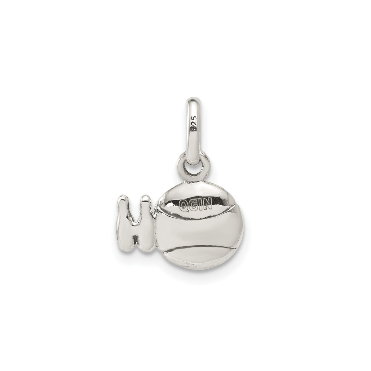 Sterling Silver Charm Pendant with Bowling Ball and Pin Design, Sports Jewelry for Bowlers