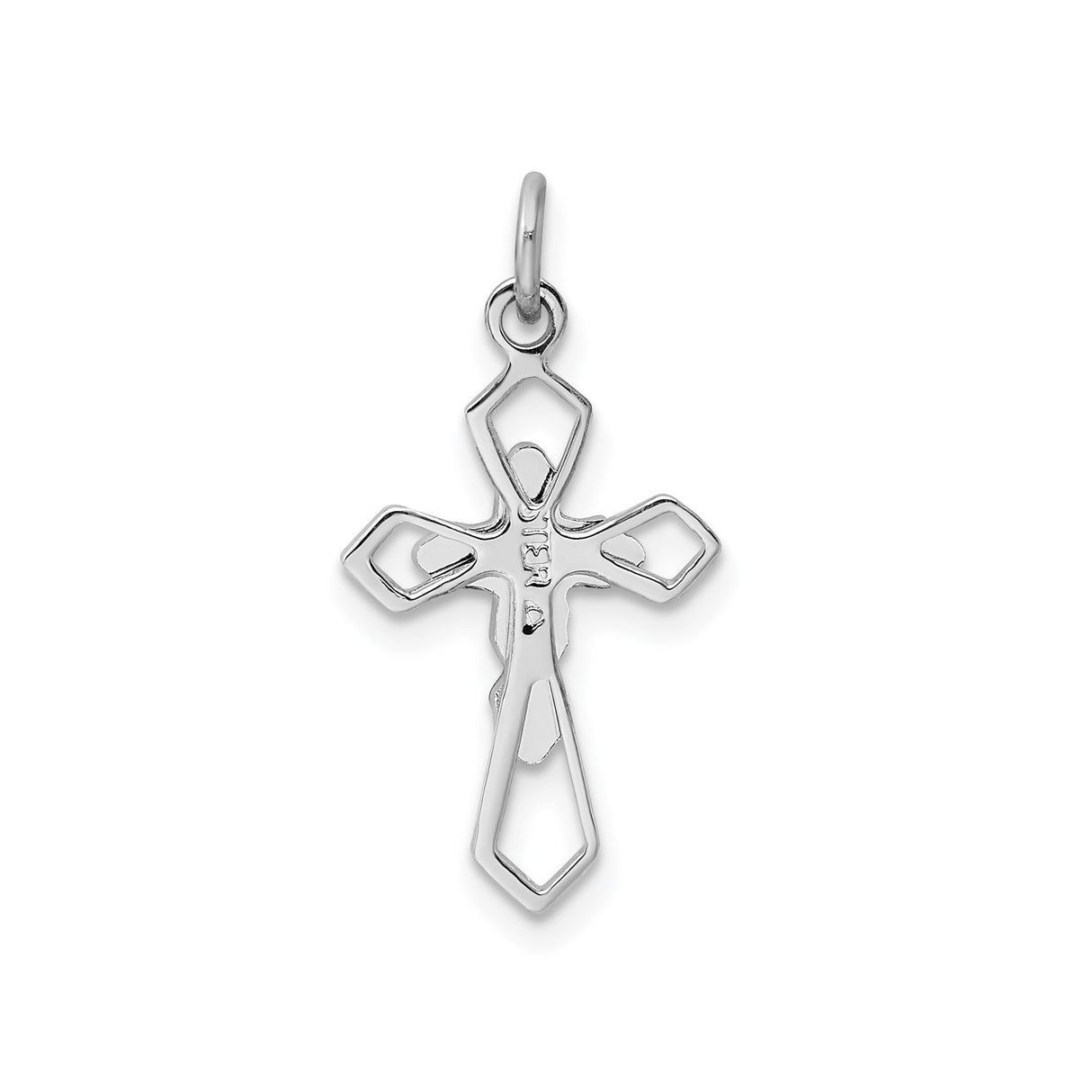 Sterling Silver Cross Pendant with Epoxy, Rose Gold Tone Grape and Leaf Motif, Nature Inspired Religious Design