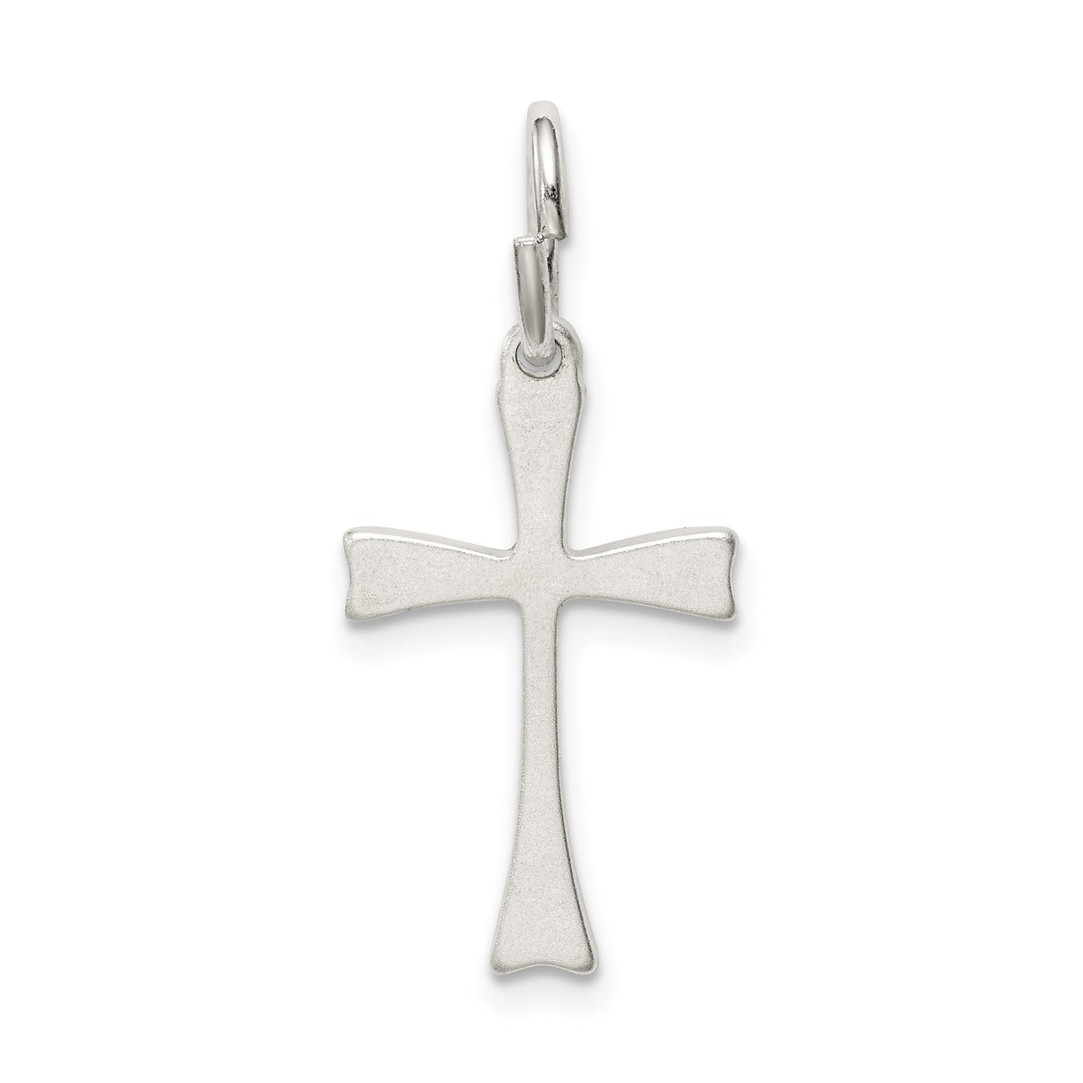 Sterling Silver Cross Pendant with Flared Edges, Dimensional Religious Design