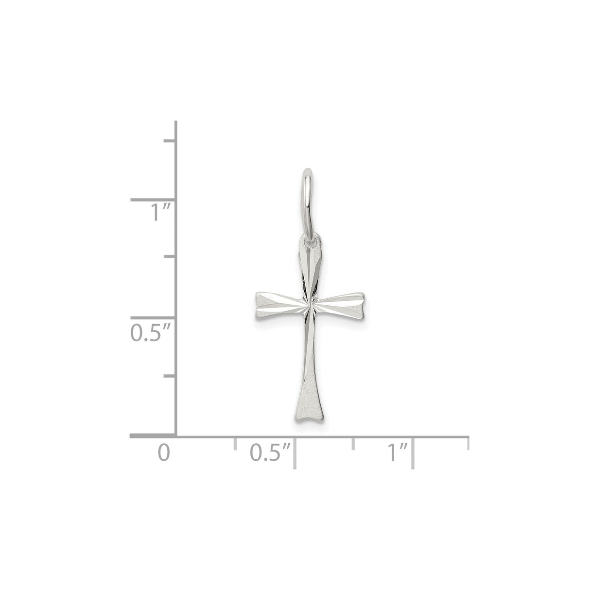 Sterling Silver Cross Pendant, Matte Finish Minimalist Religious Charm for Men and Women