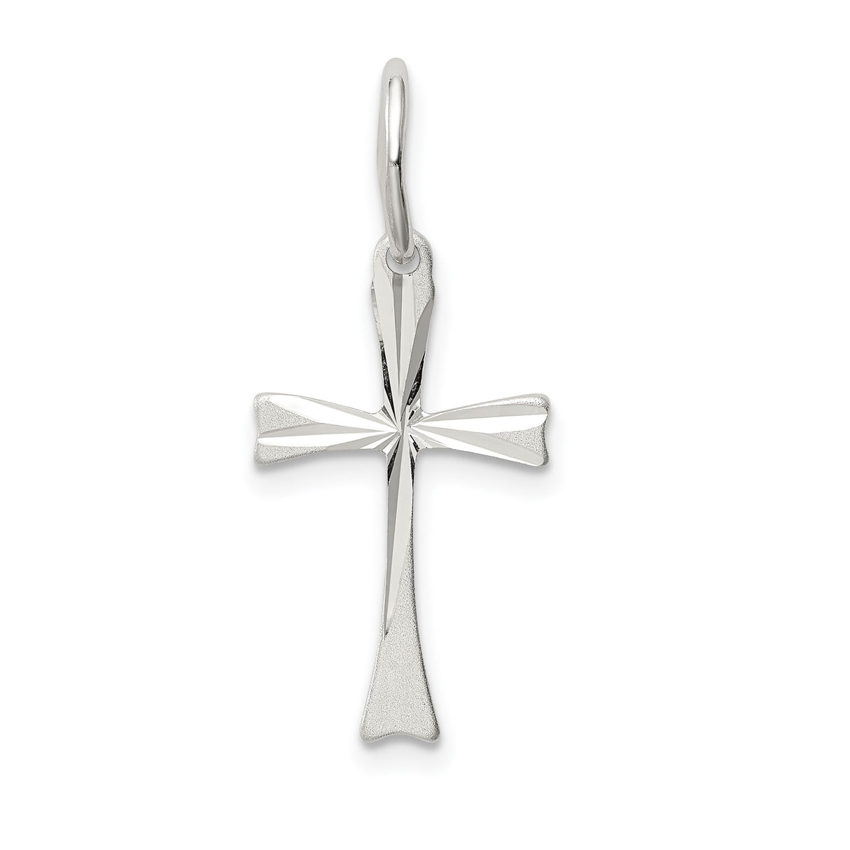 Sterling Silver Cross Pendant, Matte Finish Minimalist Religious Charm for Men and Women