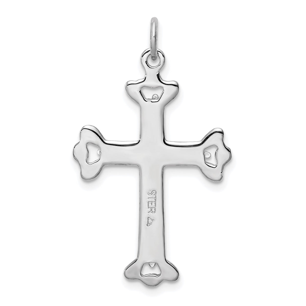 Sterling Silver Cross Pendant with Yellow Gold Vermeil, Modern Religious Design